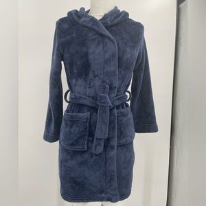 Plush Navy Blue Bathrobe